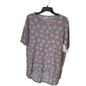 NWT LuLaRoe Fuchsia Floral Irma Shirt Top Blouse Tunic XXS